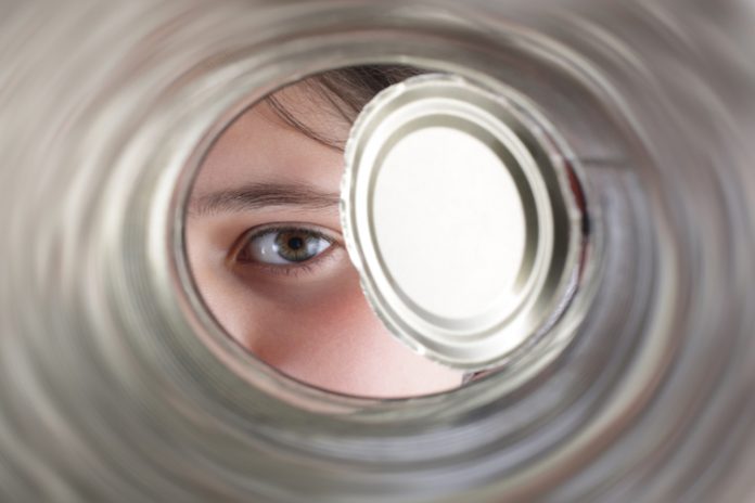 Inside a tin can