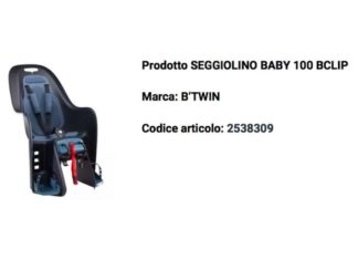 Rischio lesioni, Decathlon richiama il seggiolino portabebè per bici