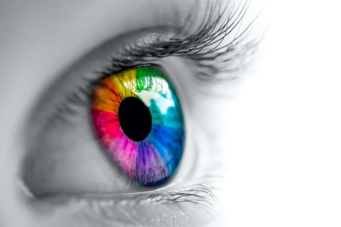 Eye With Rainbow Colors crystal drops