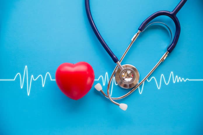 stethoscope and red heart with cardiogram OMEGA-3