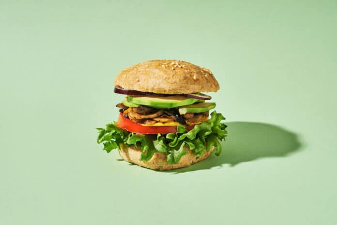 vegan burger with mushtooms BURGER VEG