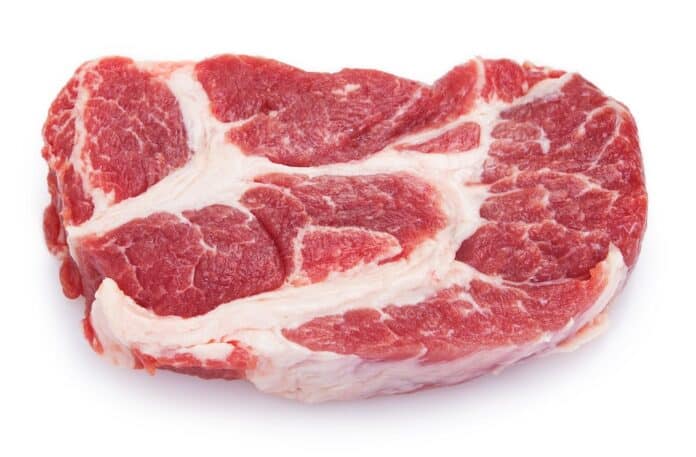Raw steak meat on white background carne