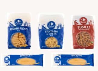 Carrefour richiama 30 formati di pasta: allergene non dichiarato CARREFOUR PASTA