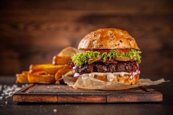 Home made hamburger with lettuce and cheese BURGER