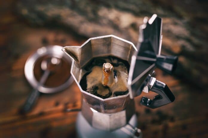 Coffee in a moka pot MOKA ACRILAMMIDE